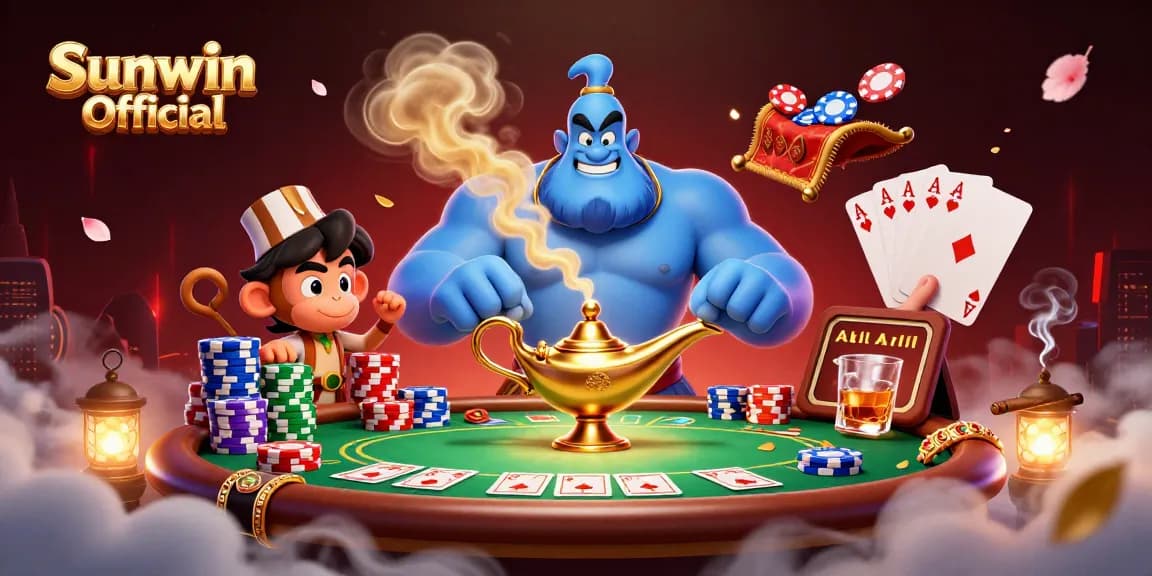 Experience thrilling gameplay at Sunwin Official with this vibrant casino scene filled with chips and cards.