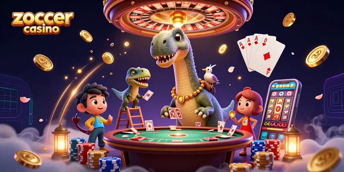 Experience thrilling gameplay at zoccer casino with vibrant characters, cascading coins, and dynamic action.