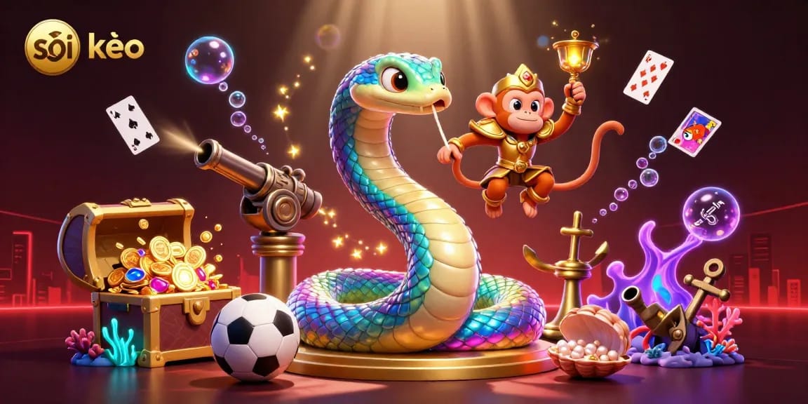 Soi kèo: Immerse in vibrant sports betting action with a rainbow serpent and monkey king!
