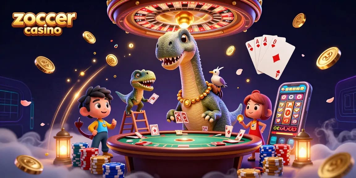 Experience thrilling gameplay at zoccer casino with vibrant characters, cascading coins, and dynamic action.