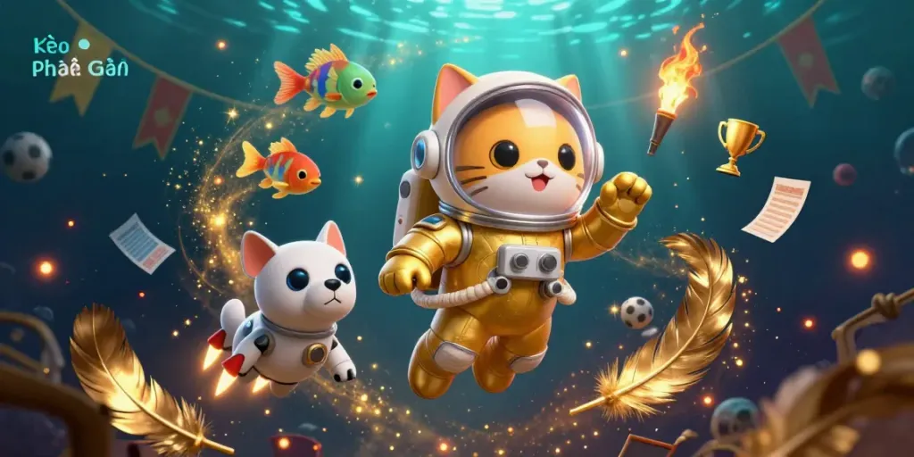 Experience the thrill of Kèo Phạt Góc with dynamic betting elements and vivid space characters.