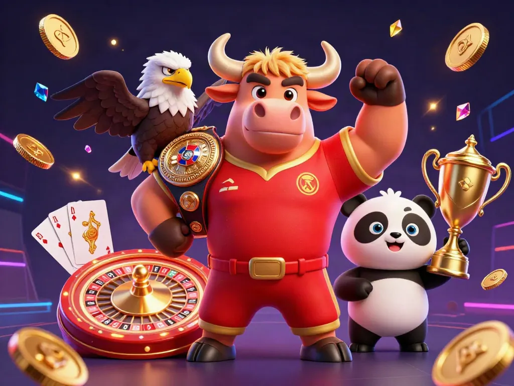 Engaging scene of RED88 casino characters celebrating wins with golden coins and game elements.