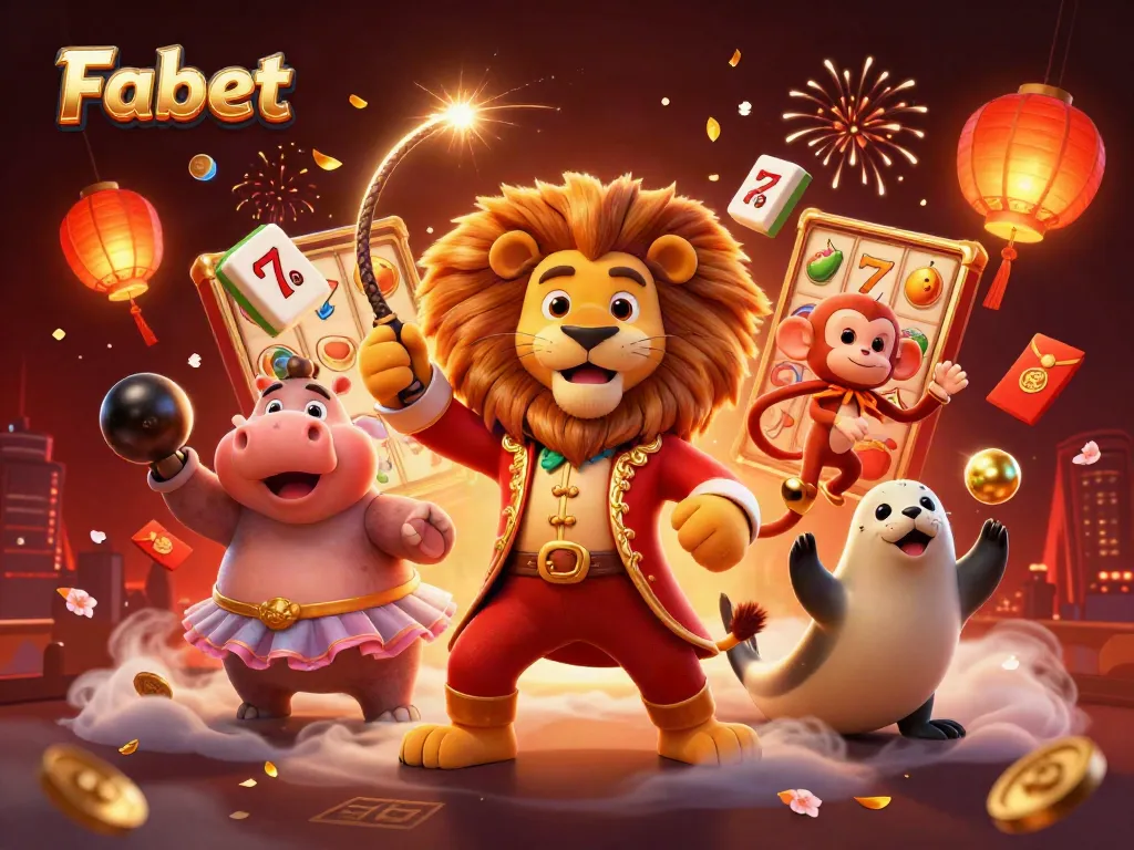 Experience thrilling games with Fabet's vibrant circus scene, showcasing slots and excitement.