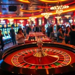 Magyar online casino élmény, élénk asztalokkal és játékosokkal, izgalmas légkörben.