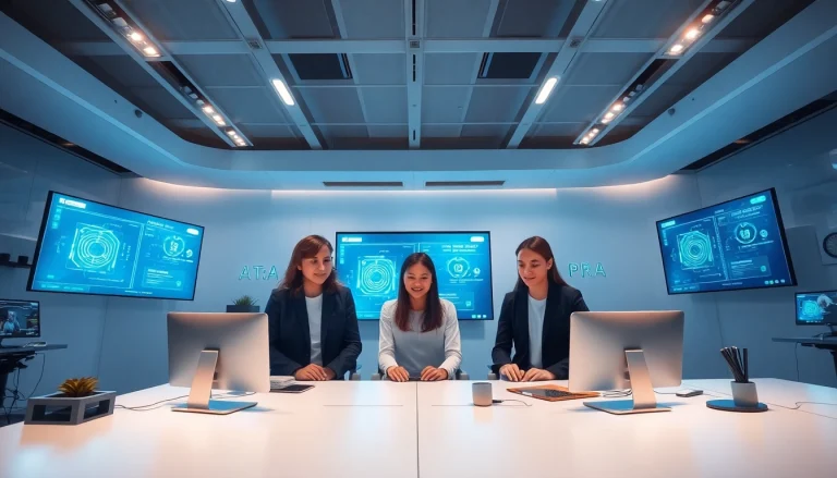 Dynamic AI workspace for users 18+, showcasing innovation and collaboration.