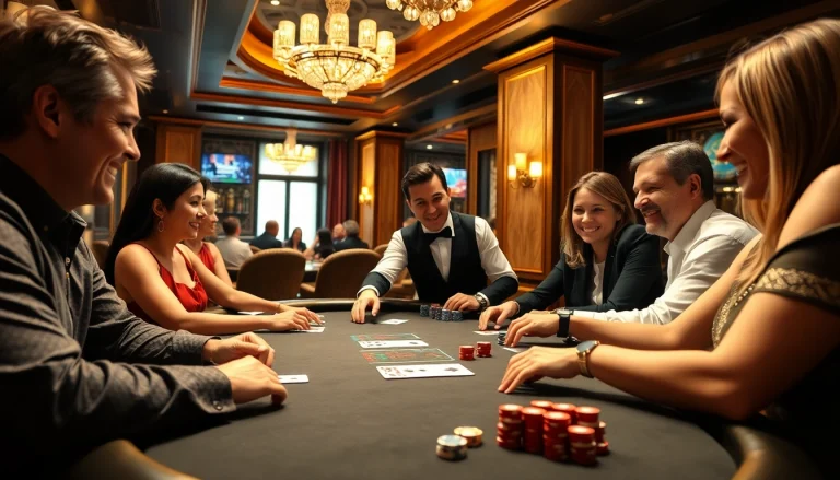 Játékosok játszanak a magyar online kaszinó játékasztalán, izgalmas légkörben.